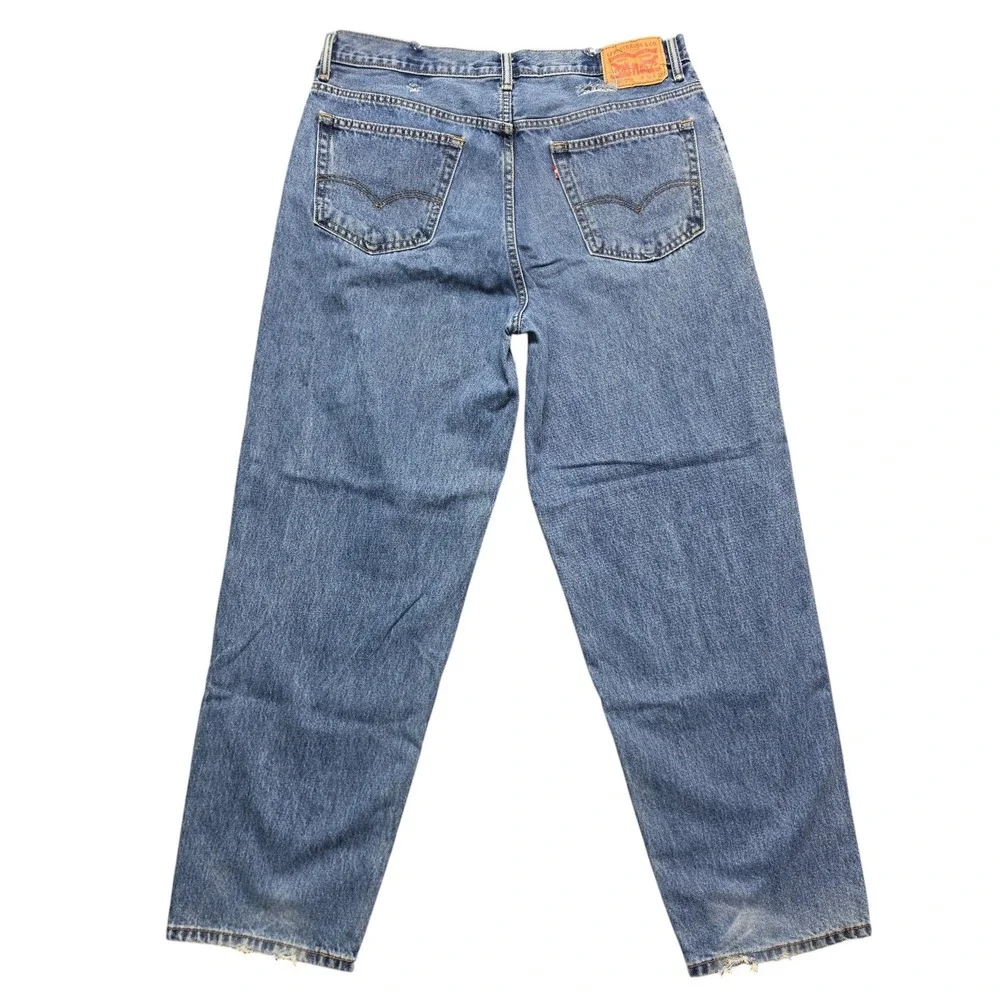 Y2K Baggy Skate Loose Tapered 560 Jeans Mens 38x32 Blue Levi's 00560-4891